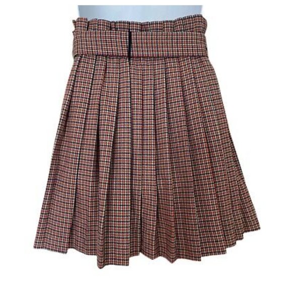 ZARA - Pleated check skirt with tie belt - Picture 2 of 8